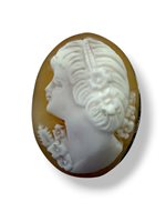 Brooch Mandile 1922 Woman Cammei  in Silver Conchiglia 2MSPC9